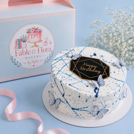 Blue Butterfly Bliss Cake