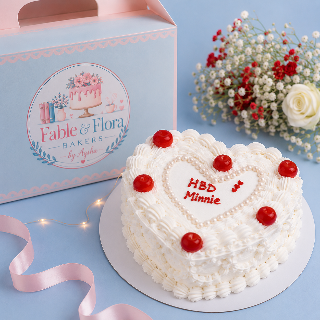 Cherry Heart Cake